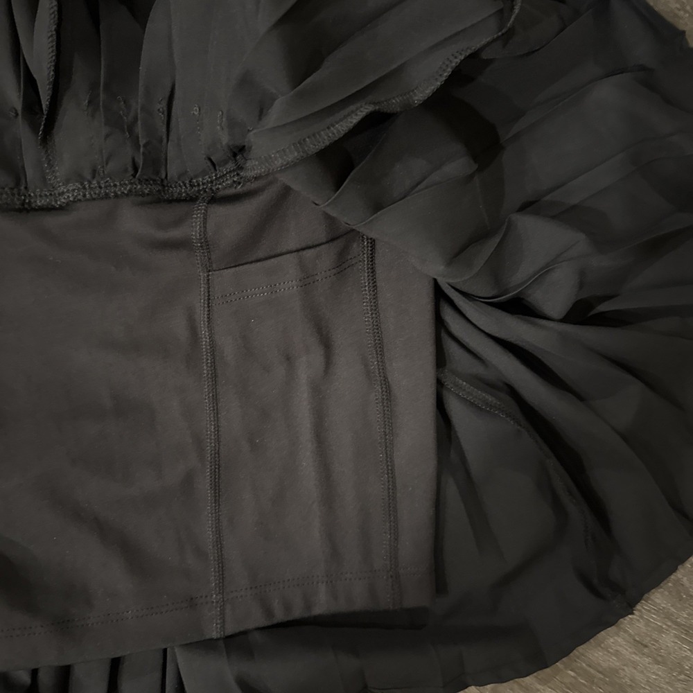 Pleated Black Athletic Skort L, Pockets Pickleball Skirt Tennis Golf Quick Dry - Picture 10 of 11